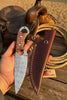 Damascus Hunting Skinner Knife Brown Micarta | Handle and Leather Sheath by JW SteelCrafts