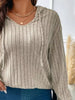 Ribbed Knit Drawstring Hooded T-Shirt by Simply Love