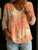 Women's Plus-Size Printed Cardigan – Boho Loose Fit 3/4 Sleeve Top by FitiqueFit