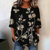 Women's Floral 3D Print Pullover Top – Loose Fit Elegant Casual S to 3XL by FitiqueFit