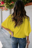 Golden Glow Women's Casual Summer Sleeve Wrap V Neck Draped Blouses by Wild and Free Boutique