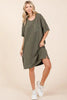 Urban Rib Knit Short Sleeve Tee Dress For Women – Comfortable, Trendy, Chic & Versatile Dress for Casual Occasions by Stevvex