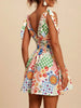 V-Neck Sleeveless Smocked Waist Printed Mini Dress by Wild and Free Boutique