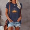 Sunrise Print Round Neck T-Shirt by FitiqueFit