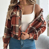 Plaid Shacket – Women’s Long-Sleeve Button-Down Shirt Jacket by FitiqueFit