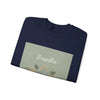 Breathe mountain leaf design Sweatshirt | nature vibes, calming minimal by Tristan’s Treehouse