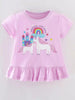 Children's Unicorn Graphic Ruffle Hem T-Shirt by Simply Love