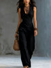 Women's V-Neck Crossover Tank Top & Casual Trousers Two-Piece Set by FitiqueFit