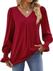 V-Neck Long Sleeve Ruffle Cuff Blouse by Wild and Free Boutique