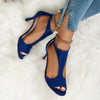 Women’s Peep Toe Zipper Heel Shoes | Suede High Heel Sandals by FitiqueFit