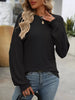 Ribbed Knit Ruffle Cuff T-Shirt by Simply Love