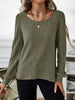 Ribbed Knit Long Sleeve T-Shirt by Simply Love