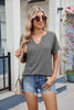 Florira Notched Short Sleeve T-Shirt by Simply Love