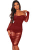 Mesh one-shoulder dress nightclub dress