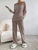 Ribbed Knit V-Neck Top and Pants Set by Wild and Free Boutique