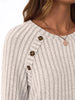 Ribbed Knit Decor Button Long Sleeve T-Shirt by Simply Love