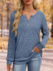 Ribbed Knit Button-Front Long Sleeve T-Shirt by Simply Love