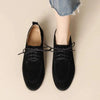 Women's Retro Lace-Up Deep-Mouth Suede Loafer Pumps by FitiqueFit