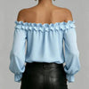 Women's Ruffle Off-Shoulder 3/4 Sleeve Elegant Shirt by FitiqueFit