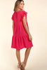 Full Size Smocking Ruffle Short Sleeve Dress with Pockets For Women – Flattering Smocked Dress, Ruffle Short Sleeve Dress, Practical Pocketed Dress, Chic Ruffle Dress, Smocked Waist Dress, Stylish Short Sleeve Dress by Stevvex