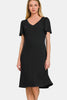 V-Neck Short Sleeve Dress For Women – Timeless V-Neck Dress, Classic Short Sleeve Dress, Chic Casual Dress, Elegant V-Neck Dress, Flattering Short Sleeve Dress, Effortless Wardrobe Essential, Comfortable Everyday Dress by Stevvex