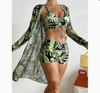 Mesh Cover-Up Three-Piece Swimwear Set – Bikini with Leg-Length Briefs by FitiqueFit