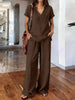 Women’s Casual Solid Color Two Piece Set by FitiqueFit