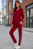 Women’s Fashionable Printed Sports Long-Sleeve Hoodie Set by FitiqueFit