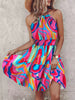 Paisley Print Halter Neck Mini Dress by Wild and Free Boutique