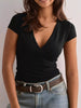Elegant Wrap V-Neck Slim Fit T-Shirt by Simply Love
