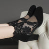 Lace-Embroidered Mesh Chunky-Heel Ankle Boots | Black & White EU 35–43 by FitiqueFit