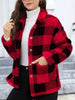 Beautiful Red Women Drop Shoulder Fuzzy Button-Up Jacket Soft And Comfortable Casual Fit Jacket by Stevvex