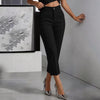 Women's High-Waisted Straight-Leg Pants – Drapey Cropped Fit by FitiqueFit