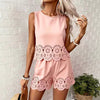Women's Elegant Hollow-Out Floral Top & Pants Set – 2-Piece by FitiqueFit