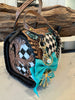 Wonderland Turquoise Rodeo Royale Checkered Mini Speedy Bag by Neon Spur