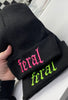 Neon Green Feral embroidered beanie by Madness & Mayhem LLC