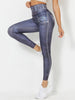 Denim-Look Peach Butt Yoga Leggings – Slim Fit Fitness Workout Pants by FitiqueFit