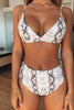 High Waist Swimwear Women Push Up Beachwear Women High Waist Two Piece Bikini Swimsuit Halter Twist Front Bathing Suit Swimwear Solid Bathing Suit Animal Leopard Female Swimsuit Women Bikini by Stevvex