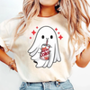 Spooky Ghost Halloween T-Shirt – Funny Skeleton Graphic Tee by Dog Mom Hat