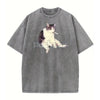 'Cat Smoke' Funny Animal Graphic Tee – Unisex Streetwear Cotton Comfort Shirt, Menswear Womenswear Cool Cat Tee