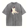 'Cat Smoke' Funny Animal Graphic Tee – Unisex Streetwear Shirt by Dog Mom Hat