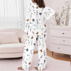 ChicMe Women's Floral Print Lounge Set - Long Sleeve Top & Casual Pants with Pockets, Comfortable Home Wear