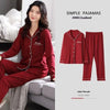 100% Cotton New Trendy Pajamas For Women Full Sleeves Pajamas Button Down Winter Sleepwear Set Women White Cotton Pajamas Women's Loose Size V-neck Home Suit Long Sleeve Wide Leg Pants Pajamas Casual Home wear by Stevvex