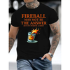 "Fireball Whiskey" Graphic T-shirt - Slim Fit Casual Wear for Men by Dog Mom Hat