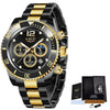 Multifunctional Mens Business Watch Luxury Military Quartz Stainless Steel Round Analog Wrist Watch For Men by Stevvex