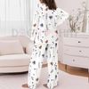 ChicMe Women's Floral Print Round Neck Long Sleeve Top and Casual Floral Pants Sets With Pockets by Dog Mom Hat