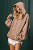BiBi Stitch Detailed Elastic Hem Half Zip Fleece Hoodie by FitiqueFit