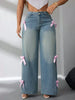 Bow High Rise Wide Leg Jeans by Neon Spur