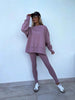 Women’s Casual Sweater Suit – Loose Split Top & Fitted Trousers Set by FitiqueFit
