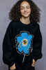 POL Floral Pattern Round Neck Sweater with Exposed Stitching by FitiqueFit